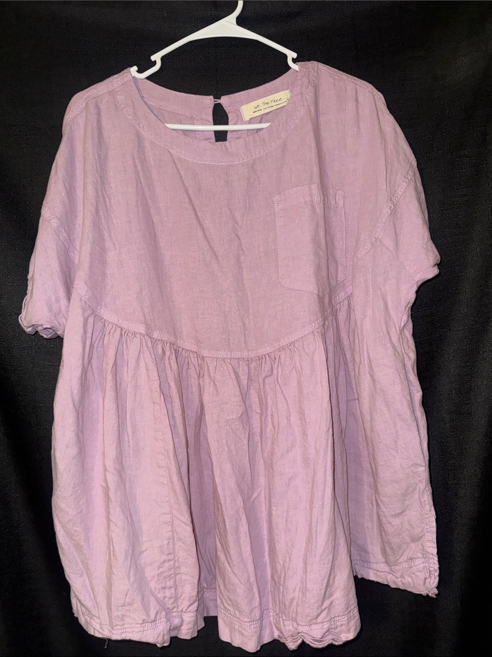 We The Free Lavender Peasant Tunic Top